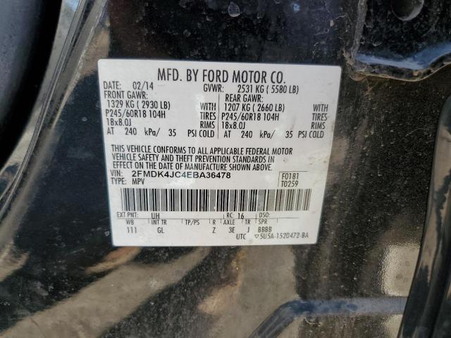 2FMDK4JC4EBA36478 - 2014 FORD EDGE SEL BLACK photo 13