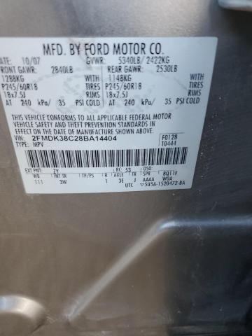 2FMDK38C28BA14404 - 2008 FORD EDGE SEL GRAY photo 13