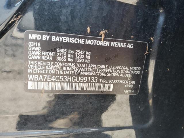 WBA7E4C53HGU99133 - 2017 BMW 740 XI BLACK photo 12