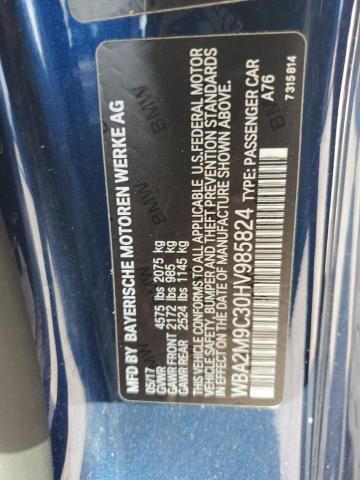 WBA2M9C30HV985824 - 2017 BMW 230XI BLUE photo 12