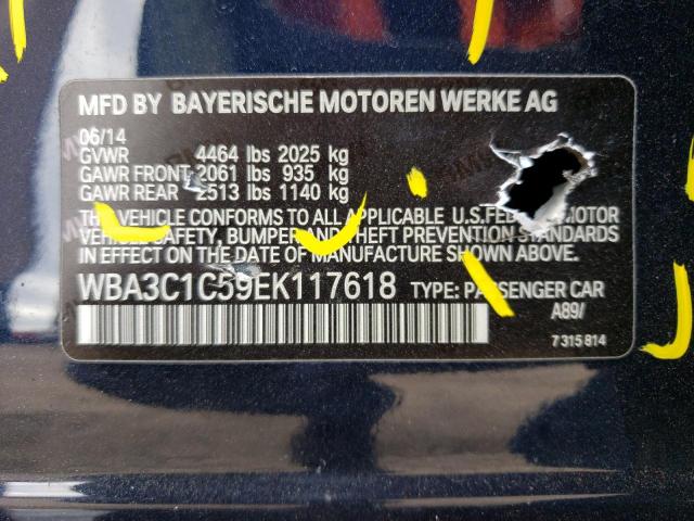 WBA3C1C59EK117618 - 2014 BMW 328 I SULEV BLACK photo 12