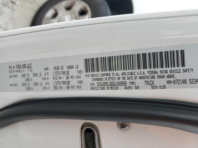 3C6UR5DJ6GG102858 - 2016 RAM 2500 SLT თეთრი ფოტო 13