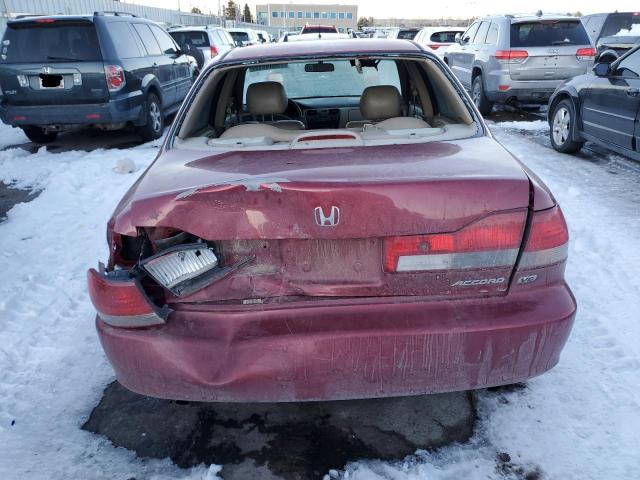 1HGCG16521A006882 - 2001 HONDA ACCORD EX MAROON photo 6