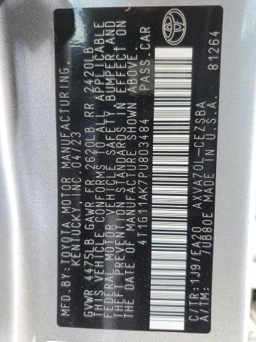 4T1G11AK7PU803484 - 2023 TOYOTA CAMRY SE NIGHT SHADE SILVER photo 12