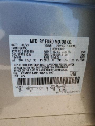 2FMPK4J91RBA17197 - 2024 FORD EDGE SEL SILVER photo 13