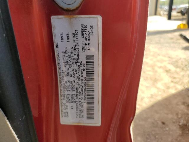 5TESN92N03Z159421 - 2003 TOYOTA TACOMA XTRACAB PRERUNNER ნარინჯისფერი ფოტო 13