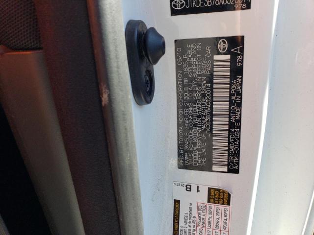 JTKDE3B78A0320014 - 2010 TOYOTA SCION TC თეთრი ფოტო 12