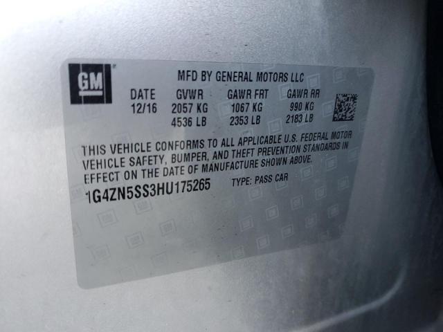 1G4ZN5SS3HU175265 - 2017 BUICK LACROSSE PREFERRED SILVER photo 12