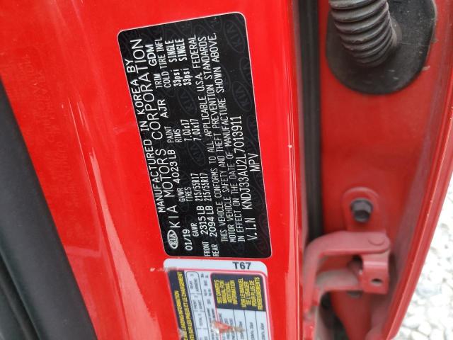 KNDJ33AU2L7013911 - 2020 KIA SOUL EX RED photo 12