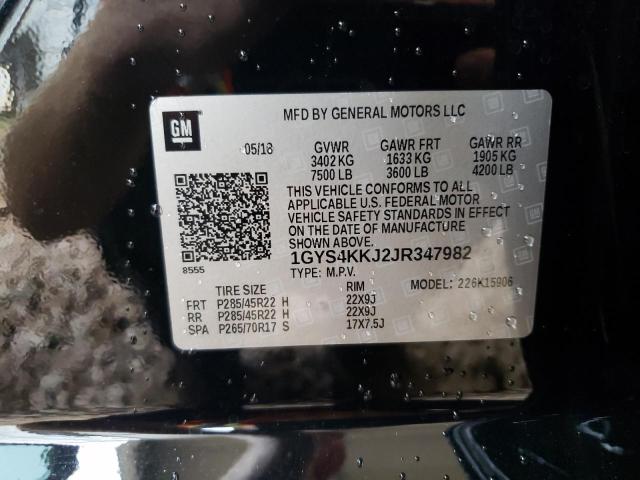 1GYS4KKJ2JR347982 - 2018 CADILLAC ESCALADE ESV PLATINUM შავი ფოტო 13