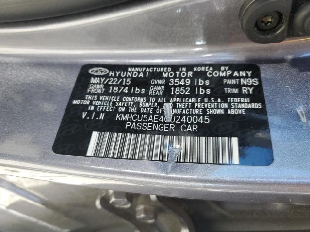 KMHCU5AE4GU240045 - 2016 HYUNDAI ACCENT SPORT GRAY photo 13