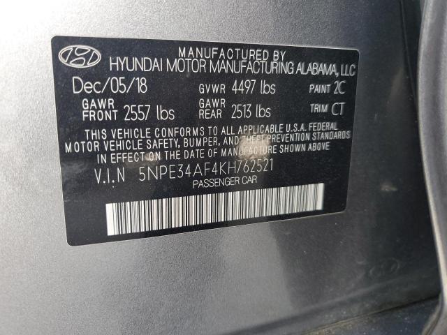 5NPE34AF4KH762521 - 2019 HYUNDAI SONATA LIMITED GRAY photo 14