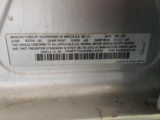 3VWRT71K06M816992 - 2006 VOLKSWAGEN JETTA TDI SILVER photo 12