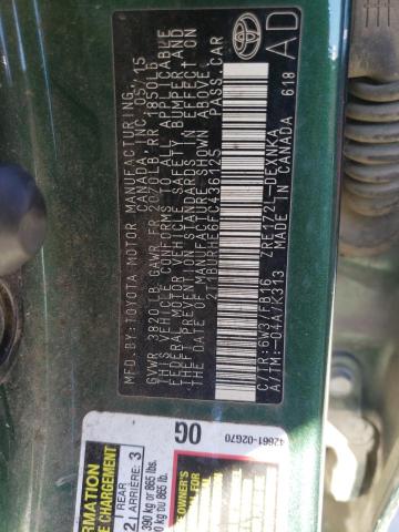 2T1BURHE6FC436125 - 2015 TOYOTA COROLLA L GREEN photo 12