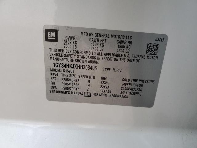 1GYS4HKJXHR263406 - 2017 CADILLAC ESCALADE ESV LUXURY WHITE photo 13