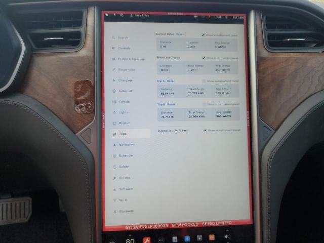 5YJSA1E2XLF366933 - 2020 TESLA MODEL S Qara foto 9