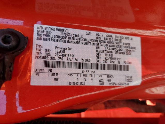 1FADP3L95FL299670 - 2015 FORD FOCUS ST RED photo 12