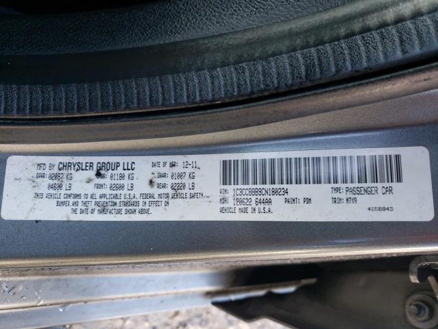 1C3CCBBB9CN180234 - 2012 CHRYSLER 200 TOURING GRAY photo 12