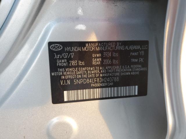 5NPD84LF8JH240788 - 2018 HYUNDAI ELANTRA SEL SILVER photo 13