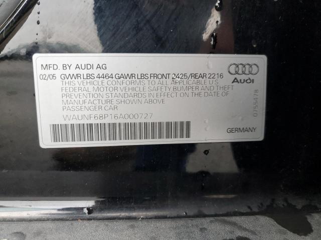 WAUNF68P16A000727 - 2006 AUDI A3 2.0 PREMIUM BLACK photo 12