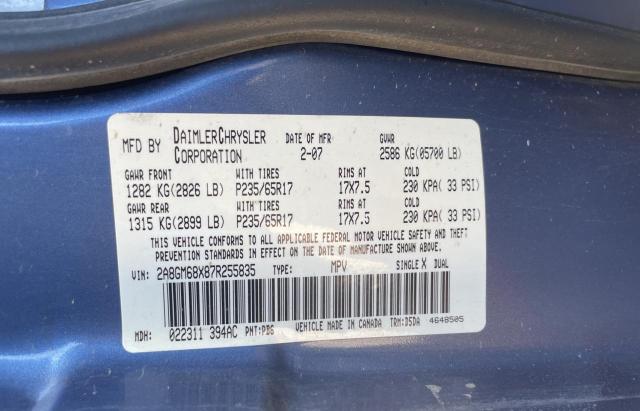 2A8GM68X87R255835 - 2007 CHRYSLER PACIFICA TOURING BLUE photo 10