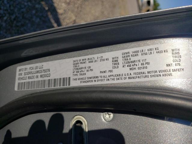 3C63RRJL6MG575079 - 2021 RAM 3500 LARAMIE GRAY photo 12