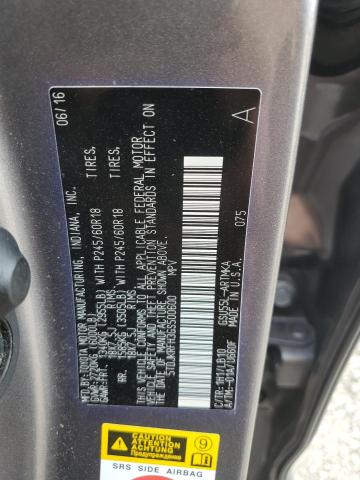 5TDJKRFH3GS500600 - 2016 TOYOTA HIGHLANDER XLE GRAY photo 14