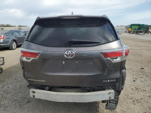 5TDJKRFH3GS500600 - 2016 TOYOTA HIGHLANDER XLE GRAY photo 6