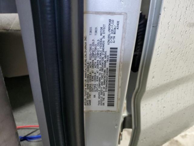 5TEGN92N02Z144244 - 2002 TOYOTA TACOMA DOUBLE CAB PRERUNNER SILVER photo 12