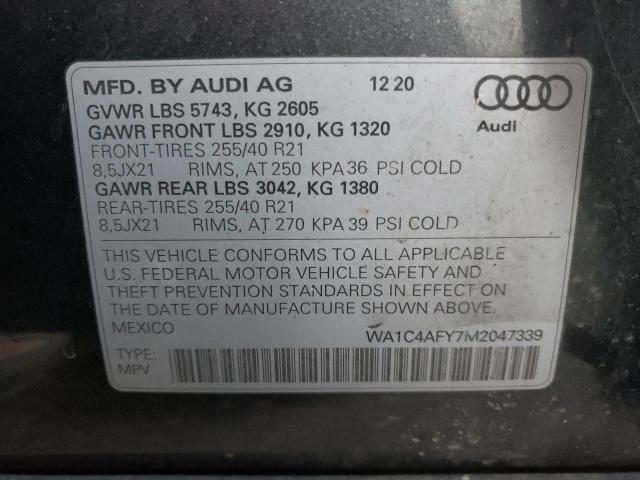 WA1C4AFY7M2047339 - 2021 AUDI SQ5 PRESTIGE GRAY photo 13