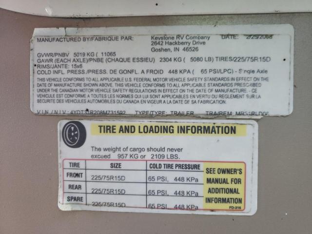 4YDT31R208M731592 - 2008 KEYSTONE MONTANA 白色 照片 10
