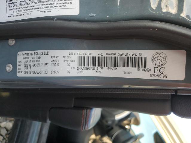 1C4PJMBS9FW715916 - 2015 JEEP CHEROKEE TRAILHAWK Boz foto 13