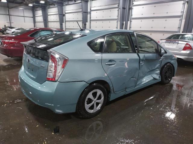 JTDKN3DU7D5696292 - 2013 TOYOTA PRIUS TEAL photo 3