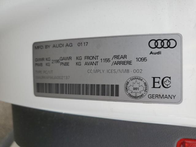 WAUR4AF56JA002137 - 2018 AUDI S5 PRESTIGE 白色 照片 12