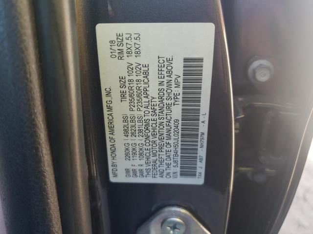 5J8TB4H50JL020409 - 2018 ACURA RDX TECHNOLOGY GRAY photo 13