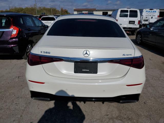 W1K6G7GB9NA068598 - 2022 MERCEDES-BENZ S 580 4MATIC WHITE photo 6