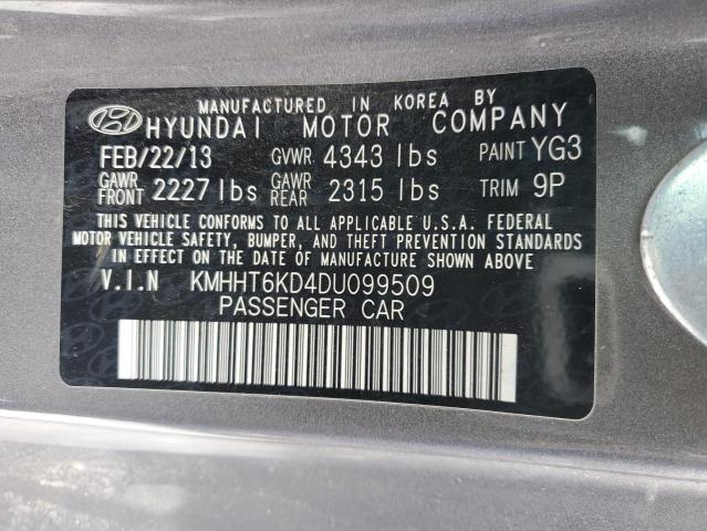 KMHHT6KD4DU099509 - 2013 HYUNDAI GENESIS CO 2.0T CHARCOAL photo 12