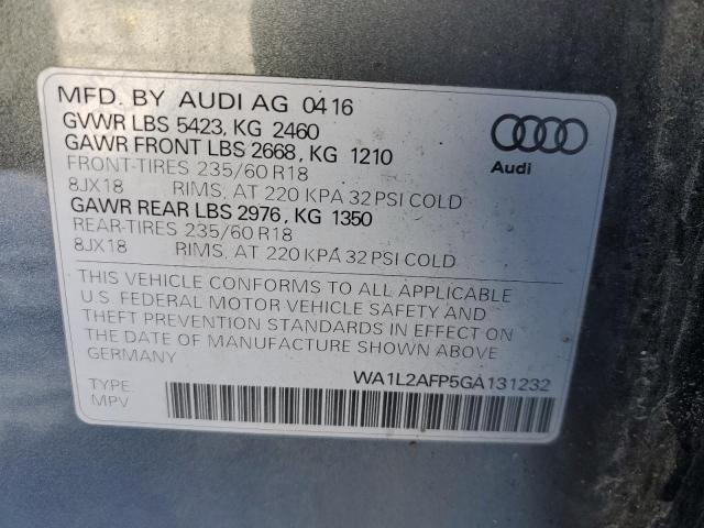 WA1L2AFP5GA131232 - 2016 AUDI Q5 PREMIUM PLUS GRAY photo 14