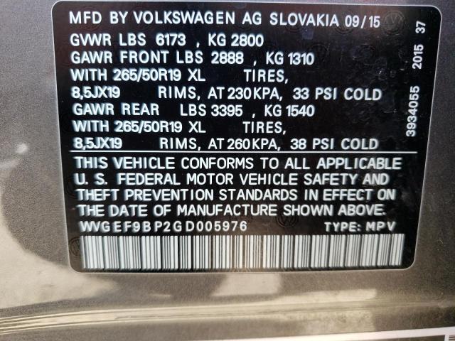 WVGEF9BP2GD005976 - 2016 VOLKSWAGEN TOUAREG SPORT SILVER photo 13