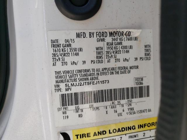 5LMJJ2JT5FEJ11573 - 2015 LINCOLN NAVIGATOR 白色 照片 13