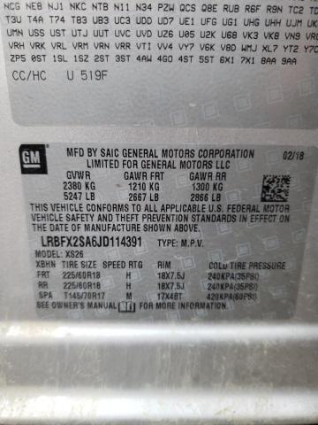 LRBFX2SA6JD114391 - 2018 BUICK ENVISION ESSENCE Արծաթագույն լուսանկար 12