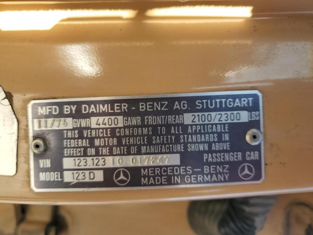 12312310017247 - 1977 MERCEDES-BENZ 240D TAN photo 12