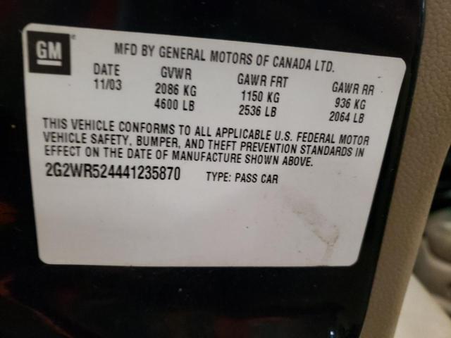 2G2WR524441235870 - 2004 PONTIAC GRAND PRIX GTP Qara foto 12