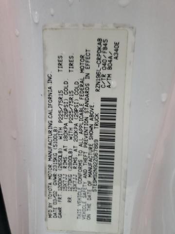 5TESM92N92Z067869 - 2002 TOYOTA TACOMA XTRACAB PRERUNNER თეთრი ფოტო 13