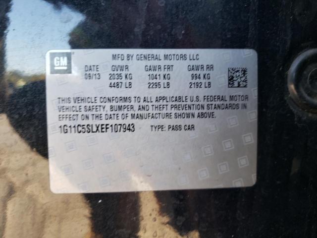 1G11C5SLXEF107943 - 2014 CHEVROLET MALIBU 1LT 黑色 照片 12