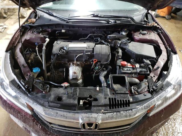 1HGCR2F35GA025661 - 2016 HONDA ACCORD LX MAROON photo 11