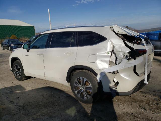 5TDHBRCH9MS514452 - 2021 TOYOTA HIGHLANDER HYBRID XLE WHITE photo 2