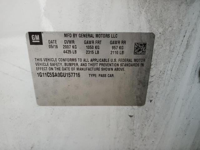 1G11C5SA0GU157716 - 2016 CHEVROLET MALIBU LIM LT 白色 照片 12