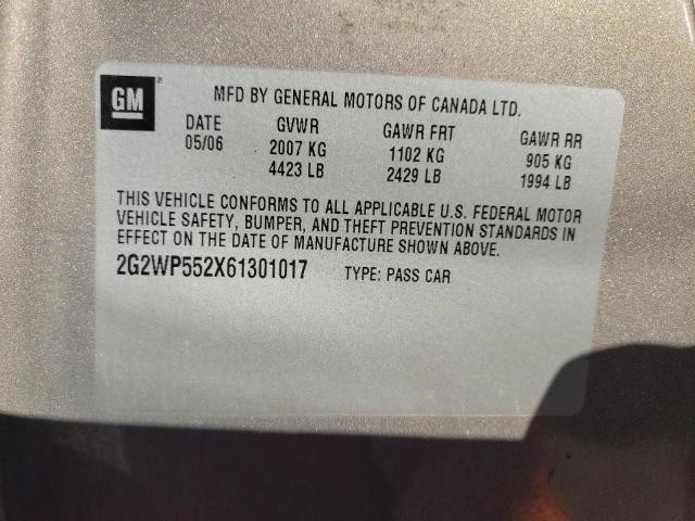 2G2WP552X61301017 - 2006 PONTIAC GRAND PRIX 米色 照片 12