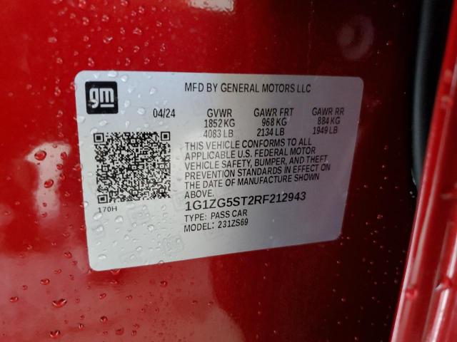 1G1ZG5ST2RF212943 - 2024 CHEVROLET MALIBU RS RED photo 12